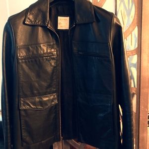 Billy Reid Mens Leather Flight Jacket